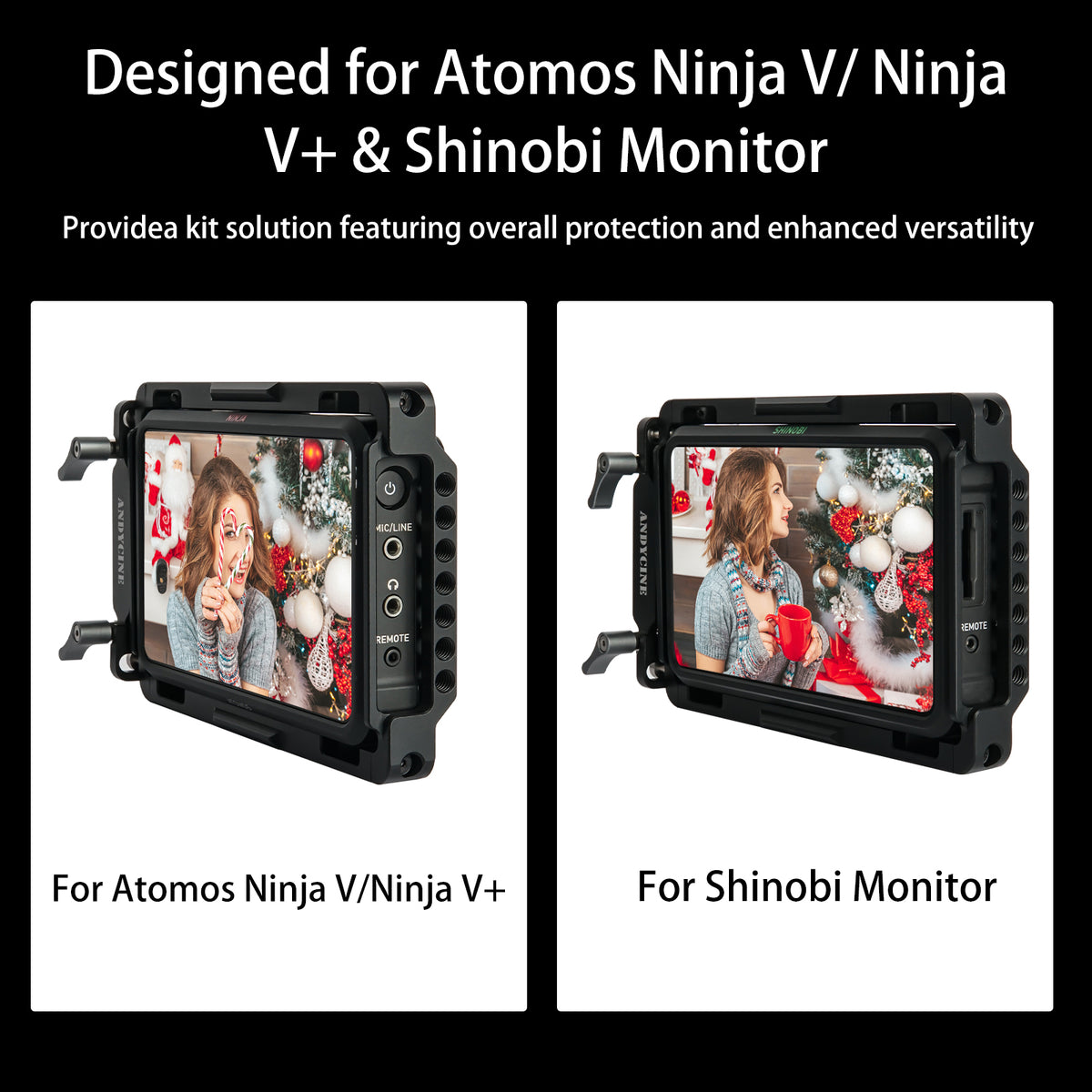  ANDYCINE Monitor Cage for Atomos Nijna V,Shinobi with