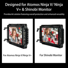 Load image into Gallery viewer, Andycine Monitor Cage with Built-in NATO Rail and Extra HDMI Cable Clamp Sunhood for Atomos Monitor Ninja V/Ninja V+ and Shinobi
