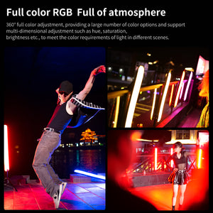 INKEE GCA30C RGB Inflatable Light,30W Portable Handheld LED Fill Lights Built-in 5000mAh Li-ion Battery Adjustable CCT 2000K-10000K with 90cm Length 624 LED Beads