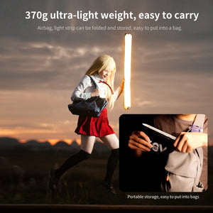 INKEE GCA30C RGB Inflatable Light,30W Portable Handheld LED Fill Lights Built-in 5000mAh Li-ion Battery Adjustable CCT 2000K-10000K with 90cm Length 624 LED Beads