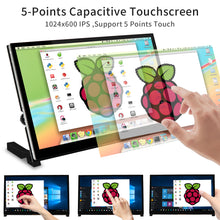 Load image into Gallery viewer, WIMAXIT M1012 10.1 Inch 1024X600 IPS Portable Touch Monitor with Dual USB HDMI 178° Viewing Angle for Raspberry Pi 4 3 2 Zero B+ Model B Xbox PS4 iOS Win7/8/10
