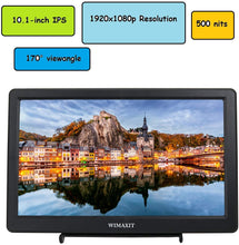 Load image into Gallery viewer, WIMAXIT M1020 10.1 inch HDMI VGA 1920x1080 Resolution Monitor for PC,Camera,CCTV Surveillance Monitors - Wimaxit Official Store
