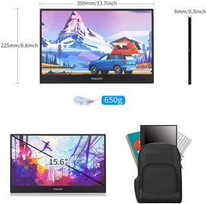 WIMAXIT M1562C 15.6 Inch Portable USB-C 1080p Full HD IPS HDMI Gaming Monitor for Laptop PC, Xbox PS4 Switch